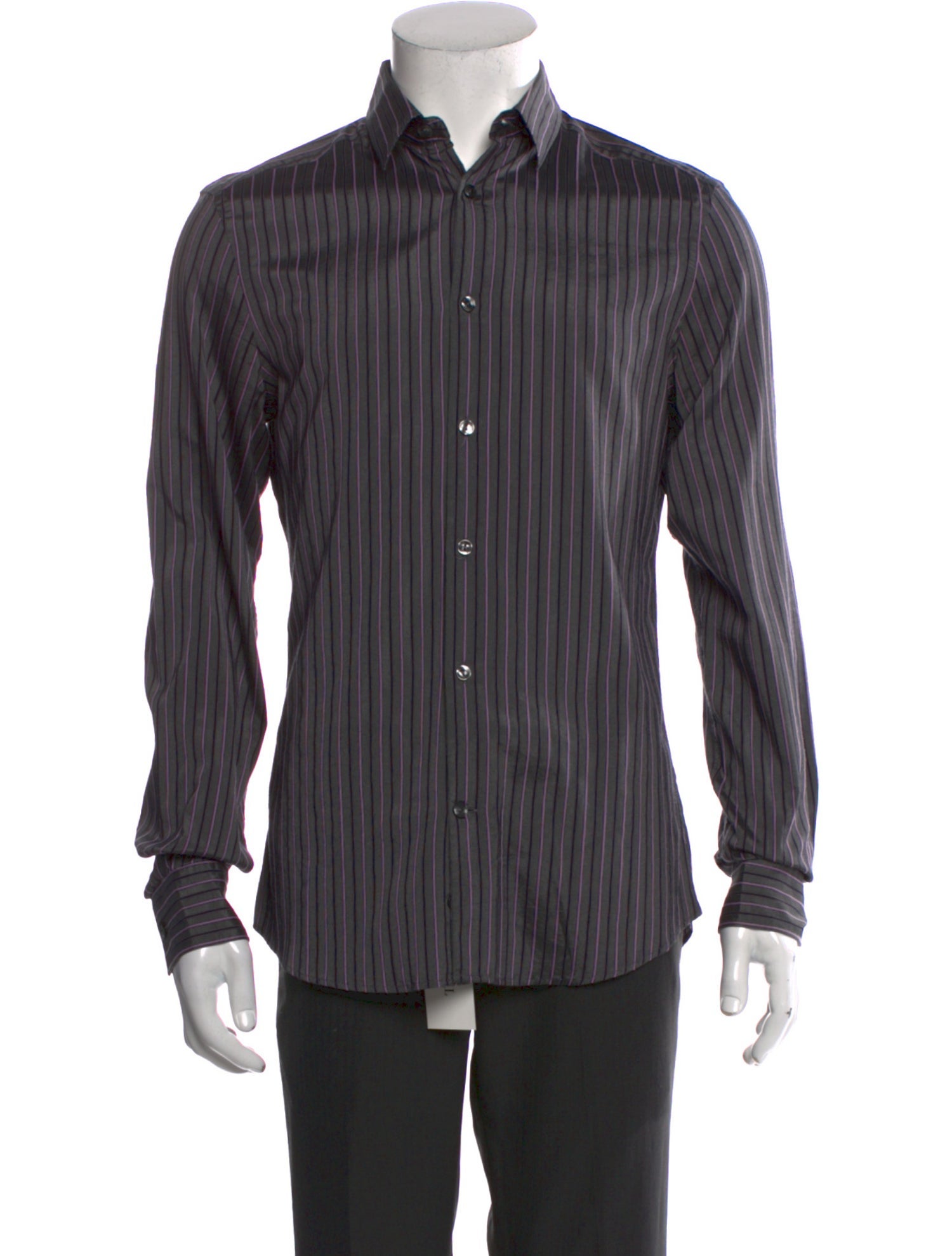 Versace Collection Striped Long Sleeve Dress Shirt